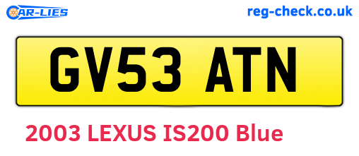GV53ATN are the vehicle registration plates.