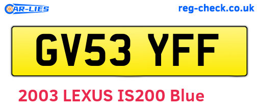 GV53YFF are the vehicle registration plates.