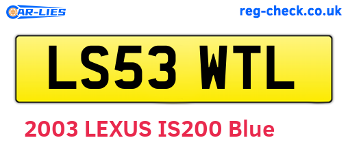 LS53WTL are the vehicle registration plates.