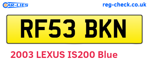 RF53BKN are the vehicle registration plates.