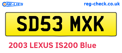 SD53MXK are the vehicle registration plates.