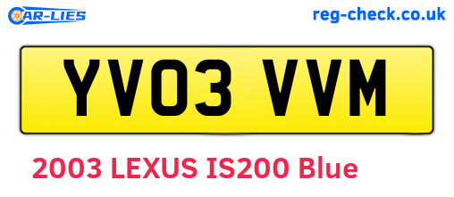 YV03VVM are the vehicle registration plates.