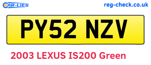 PY52NZV are the vehicle registration plates.