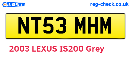 NT53MHM are the vehicle registration plates.