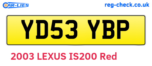 YD53YBP are the vehicle registration plates.