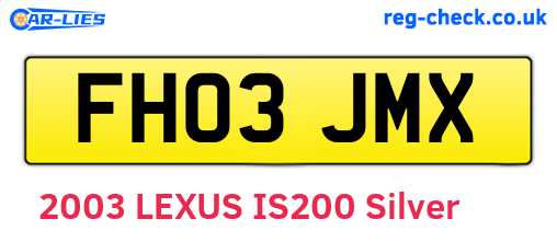 FH03JMX are the vehicle registration plates.