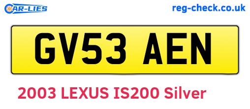 GV53AEN are the vehicle registration plates.