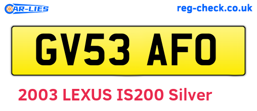 GV53AFO are the vehicle registration plates.