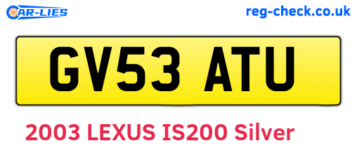 GV53ATU are the vehicle registration plates.