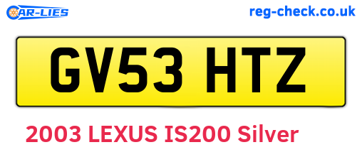 GV53HTZ are the vehicle registration plates.