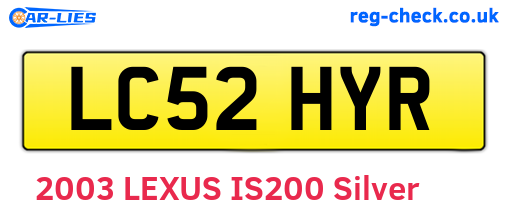 LC52HYR are the vehicle registration plates.