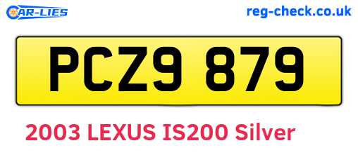 PCZ9879 are the vehicle registration plates.