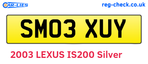 SM03XUY are the vehicle registration plates.