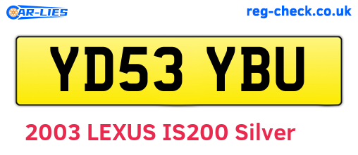 YD53YBU are the vehicle registration plates.