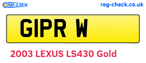 G1PRW are the vehicle registration plates.
