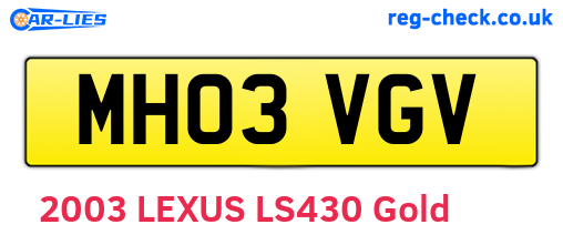 MH03VGV are the vehicle registration plates.