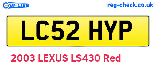 LC52HYP are the vehicle registration plates.