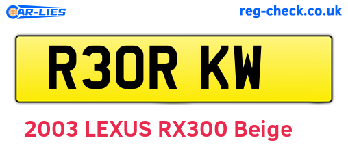 R30RKW are the vehicle registration plates.