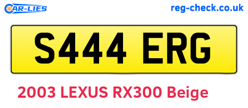 S444ERG are the vehicle registration plates.