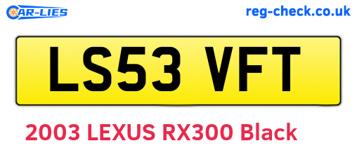 LS53VFT are the vehicle registration plates.