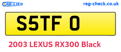 S5TFO are the vehicle registration plates.