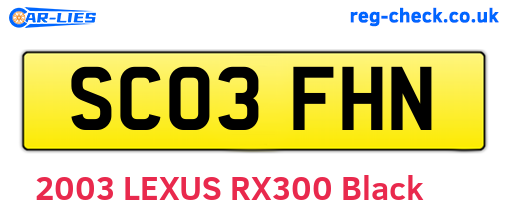 SC03FHN are the vehicle registration plates.