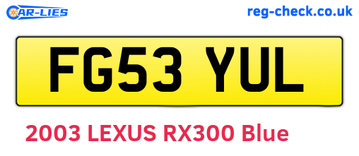 FG53YUL are the vehicle registration plates.