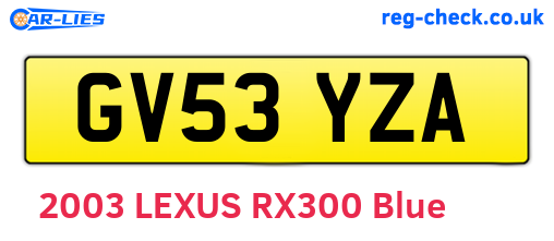 GV53YZA are the vehicle registration plates.