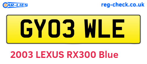 GY03WLE are the vehicle registration plates.