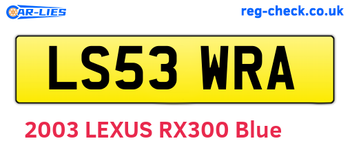 LS53WRA are the vehicle registration plates.