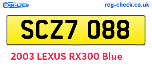 SCZ7088 are the vehicle registration plates.