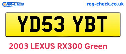 YD53YBT are the vehicle registration plates.