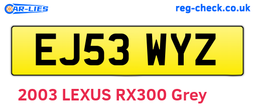 EJ53WYZ are the vehicle registration plates.