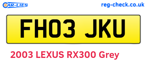 FH03JKU are the vehicle registration plates.