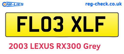 FL03XLF are the vehicle registration plates.