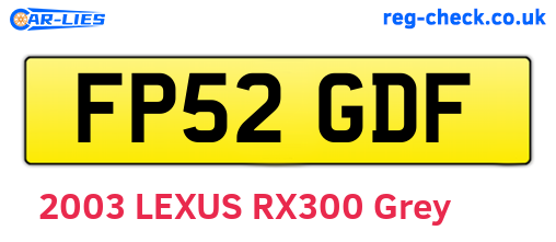 FP52GDF are the vehicle registration plates.