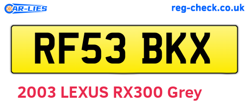 RF53BKX are the vehicle registration plates.