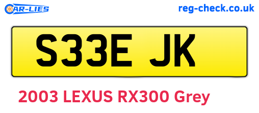 S33EJK are the vehicle registration plates.