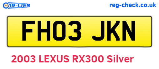 FH03JKN are the vehicle registration plates.