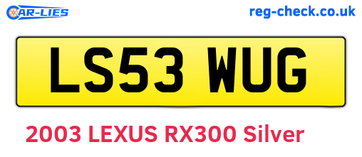 LS53WUG are the vehicle registration plates.
