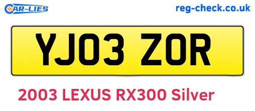 YJ03ZOR are the vehicle registration plates.