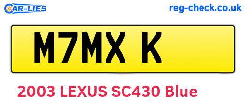 M7MXK are the vehicle registration plates.