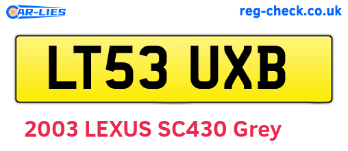 LT53UXB are the vehicle registration plates.
