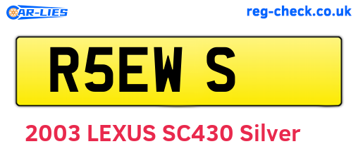 R5EWS are the vehicle registration plates.