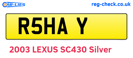 R5HAY are the vehicle registration plates.