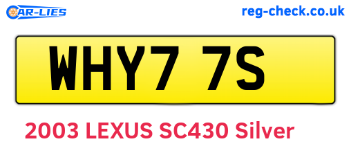 WHY77S are the vehicle registration plates.