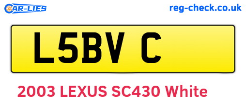 L5BVC are the vehicle registration plates.