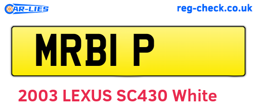 MRB1P are the vehicle registration plates.