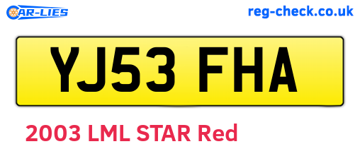 YJ53FHA are the vehicle registration plates.