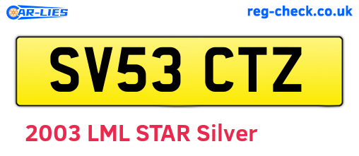 SV53CTZ are the vehicle registration plates.